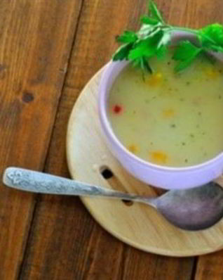 Суп молочный из трески с перцем и сельдереем