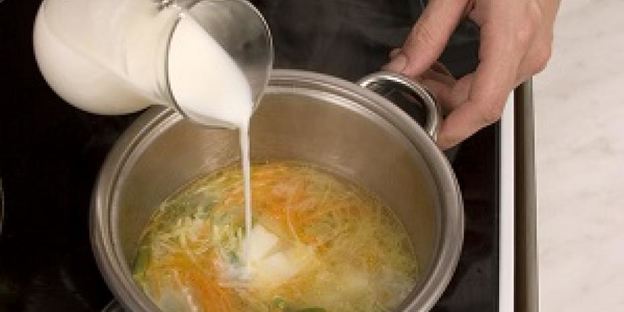 суп молочный с овощами