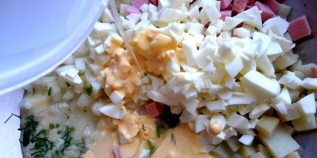 деревенская окрошка на березовом соке