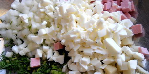 деревенская окрошка на березовом соке