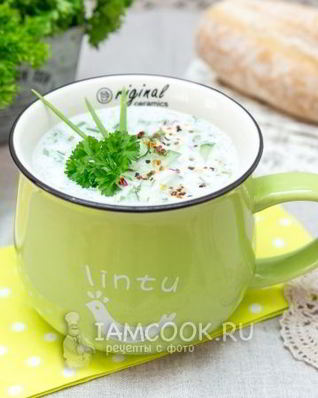 Окрошка на греческом йогурте