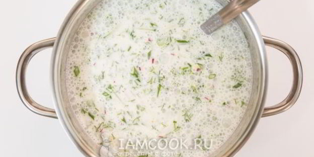 окрошка на греческом йогурте