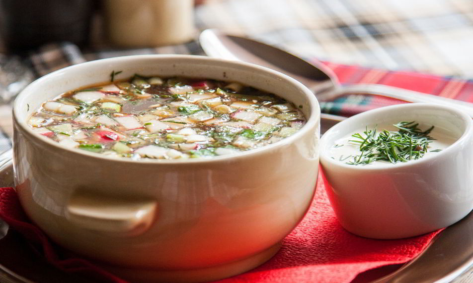 Рецепт окрошки на имбирном квасе