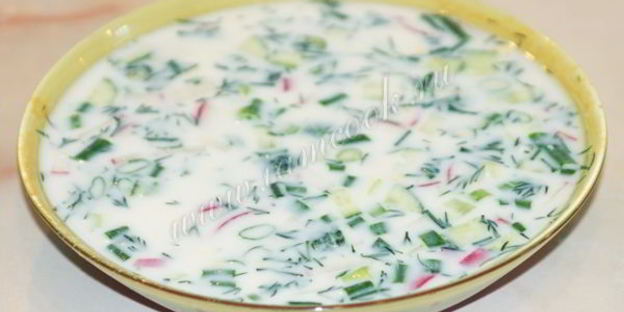 окрошка на кефире без колбасы