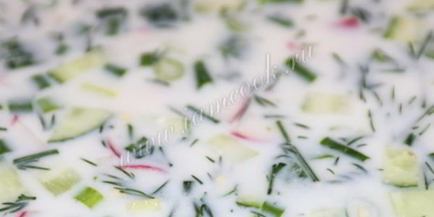 окрошка на кефире без колбасы