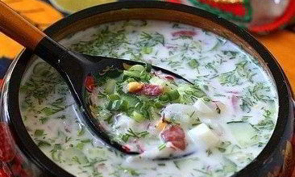 Рецепт окрошки на кефире и газированной воде