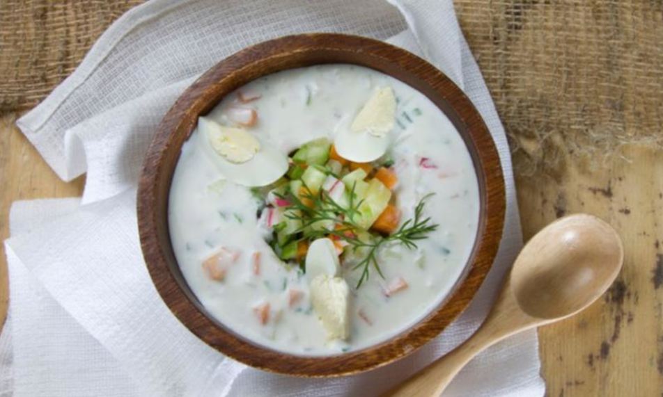 Рецепт окрошки на кефире с редисом и морковью