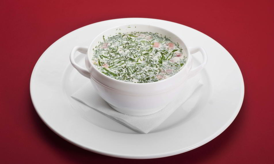 Рецепт окрошки на курином бульоне под майонезом