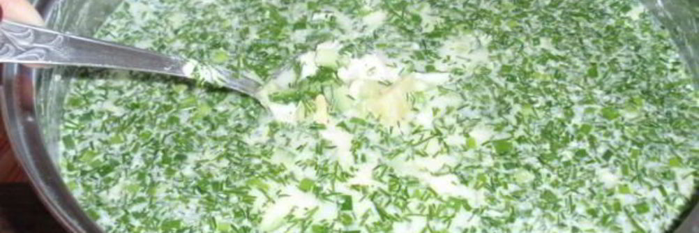 Окрошка на курином бульоне