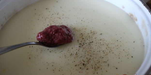 окрошка на сыворотке с ветчиной