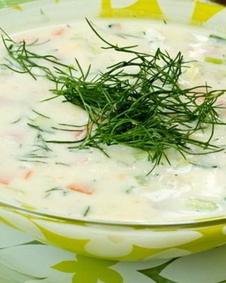 Окрошка на воде с винным уксусом