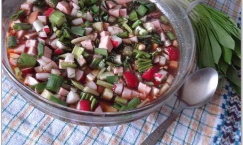 Рецепт окрошки с черемшой