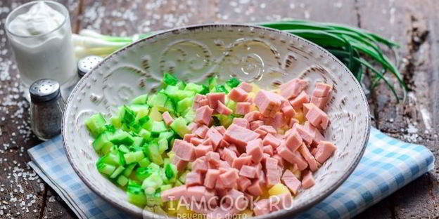 окрошка с колбасой на воде