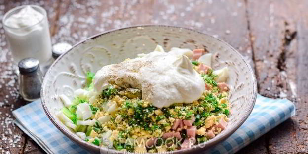 окрошка с колбасой на воде