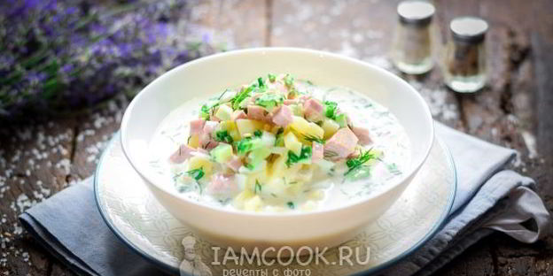 окрошка с колбасой на воде