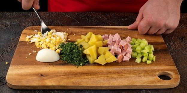 окрошка с колбасой