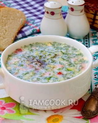 Окрошка с помидорами на сыворотке