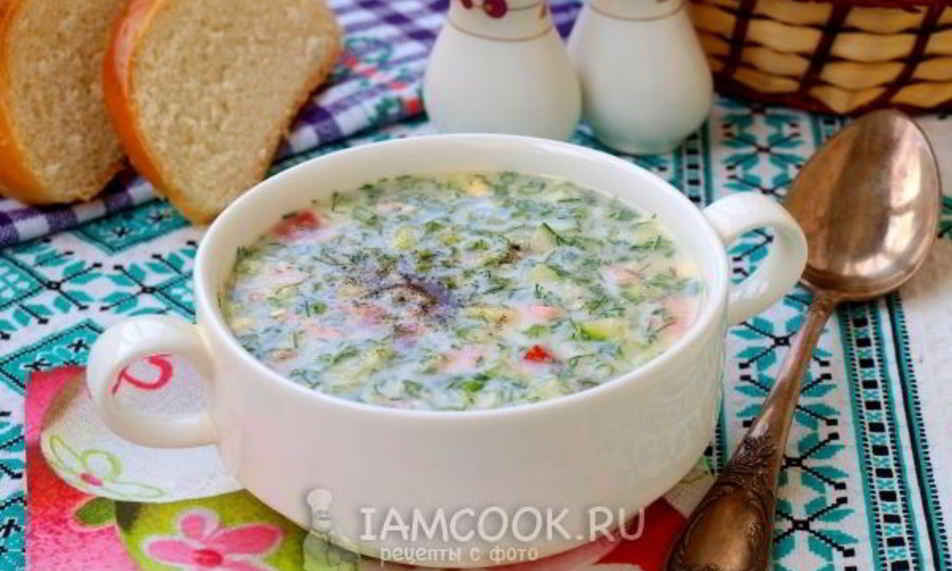 Рецепт окрошки с помидорами на сыворотке