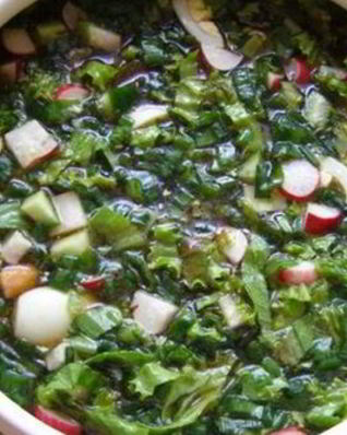 Окрошка с редисом на квасе