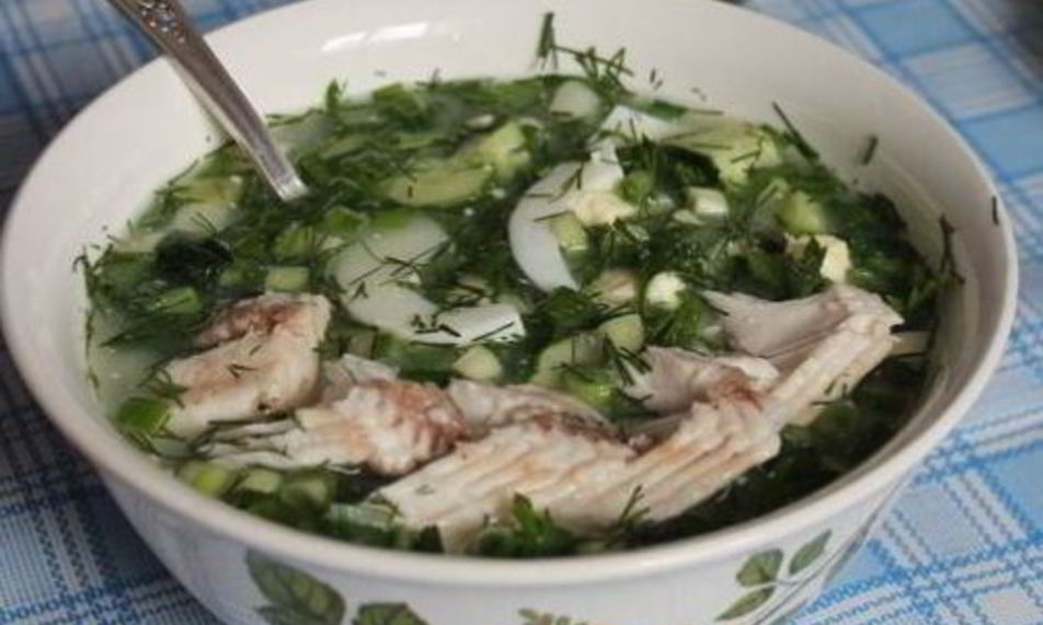 Рецепт окрошки с рыбой и редькой