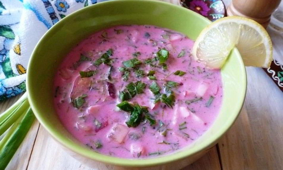Рецепт окрошки со свеклой и мацони