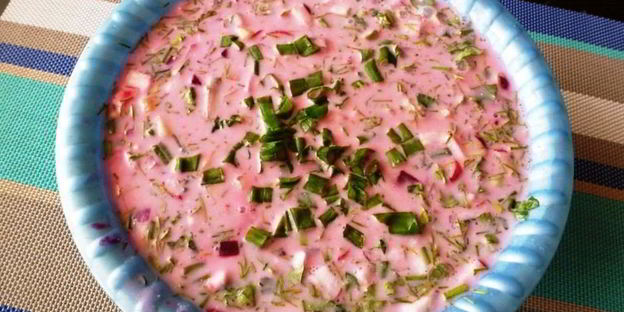 окрошка со свеклой и мацони