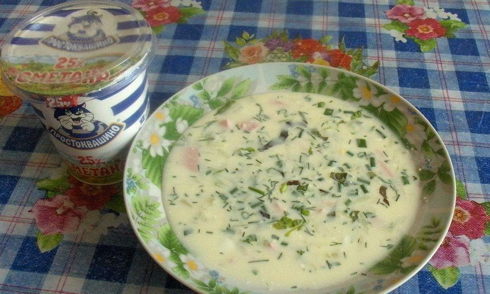 Рецепт овощной окрошки на кефире