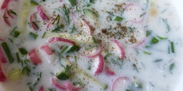 овощная окрошка с тунцом