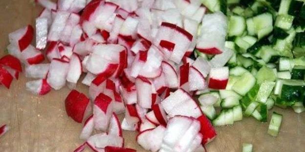 постная окрошка на квасе