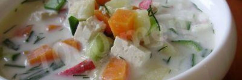 Вегетарианская окрошка на тофу