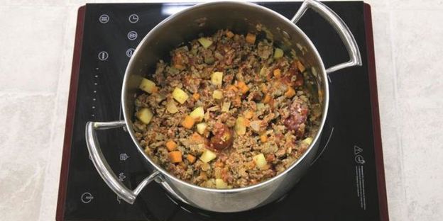 быстрый овощной суп с фаршем