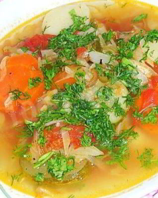 Дачный суп овощной