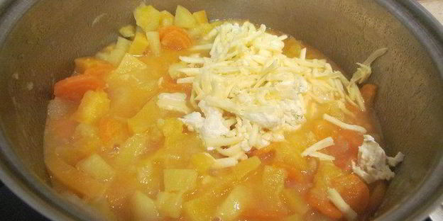 крем-суп сырно-овощной