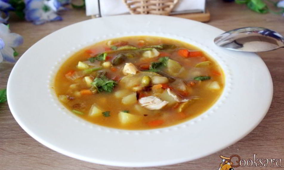 Рецепт куриного супа с овощами и мелкой пастой