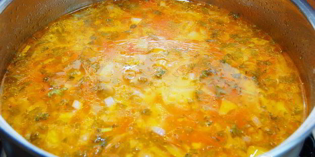 легкий овощной суп с рисом