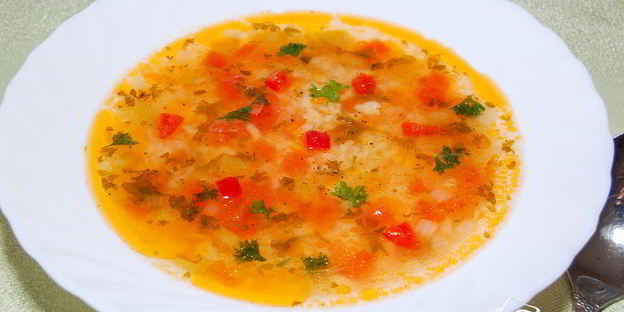 легкий овощной суп с рисом
