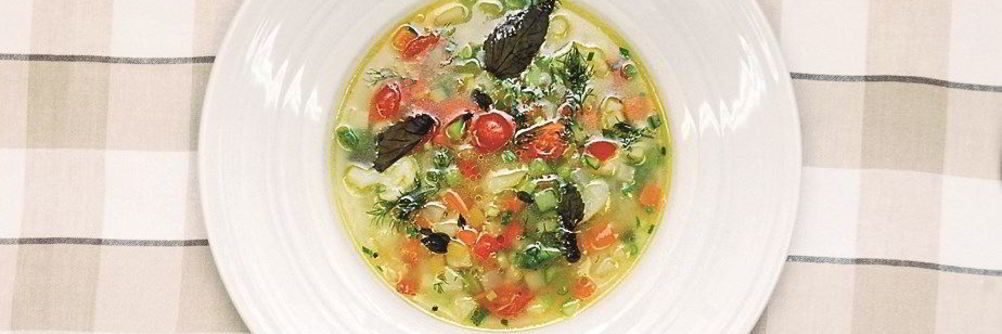 Минестроне с дайконом и укропом