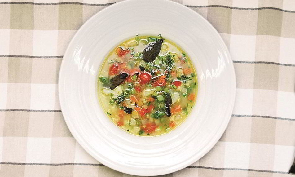 Рецепт минестроне с дайконом и укропом