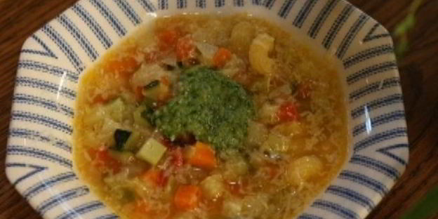 овощной итальянский суп с песто