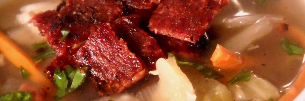 Овощной суп с беконом