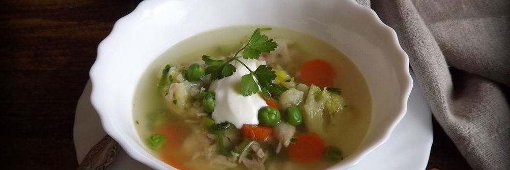 Овощной суп с курицей