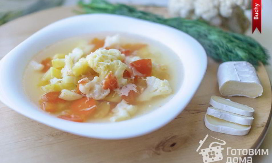 Рецепт овощного супа с сыром