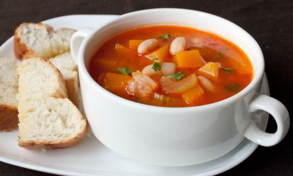 Рецепт овощного супа с тыквой и фасолью