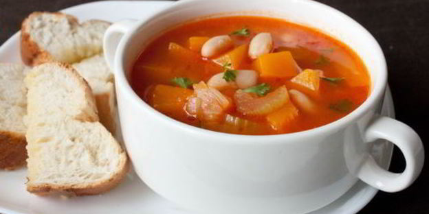 овощной суп с тыквой и фасолью