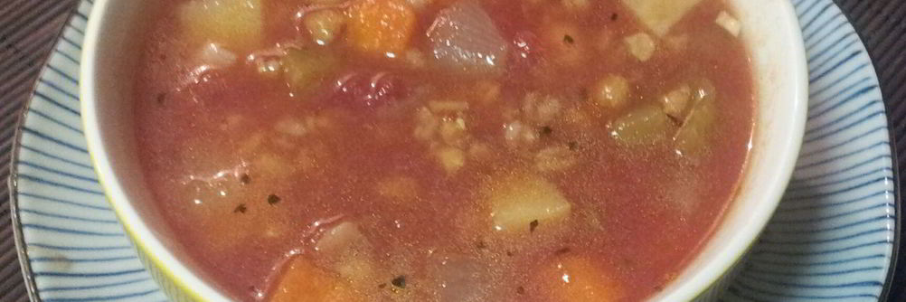 Овощной суп с зерном и фасолью