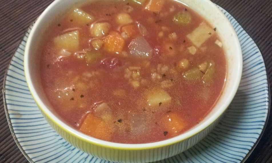 Рецепт овощного супа с зерном и фасолью