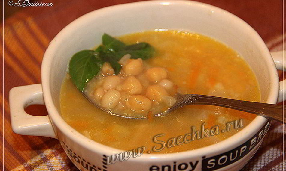 Рецепт супа овощной с белой фасолью