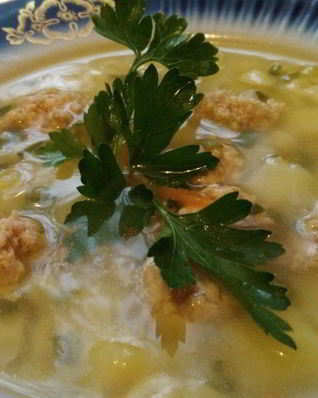 Суп с куриными фрикадельками и овощами