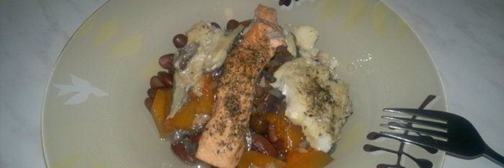 Фасолевая похлебка с рыбным миксом и овощами