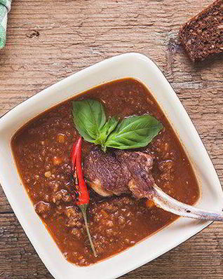 Хлебная похлебка с копченым барашком